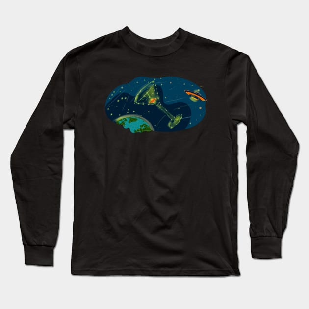 Martian Martini Long Sleeve T-Shirt by BullShirtCo